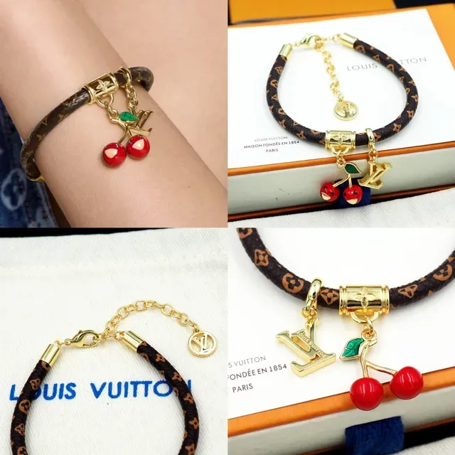 Louis Vuitton Brown Gold Braided Monogram Leather Hardware Bracelet 11