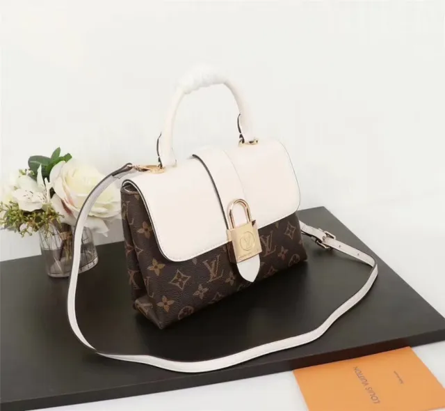 Louis Vuitton भूरा गुलाबी संरचित टॉप हैंडल मोनोग्राम कैनवास टोट बैग 9