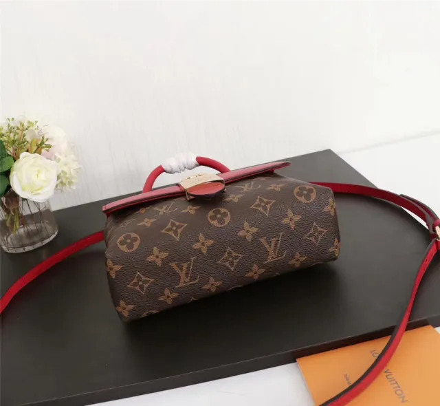 Louis Vuitton भूरा गुलाबी संरचित टॉप हैंडल मोनोग्राम कैनवास टोट बैग 15