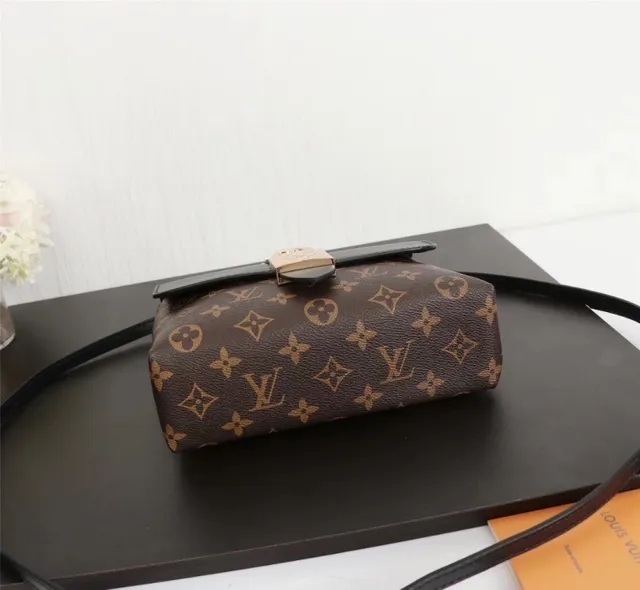 Louis Vuitton भूरा गुलाबी संरचित टॉप हैंडल मोनोग्राम कैनवास टोट बैग 24