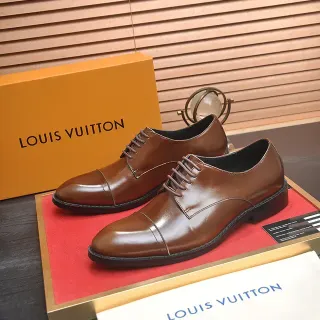 Louis Vuitton कैप टू भूरी चमड़े का ऑक्सफोर्ड जूते