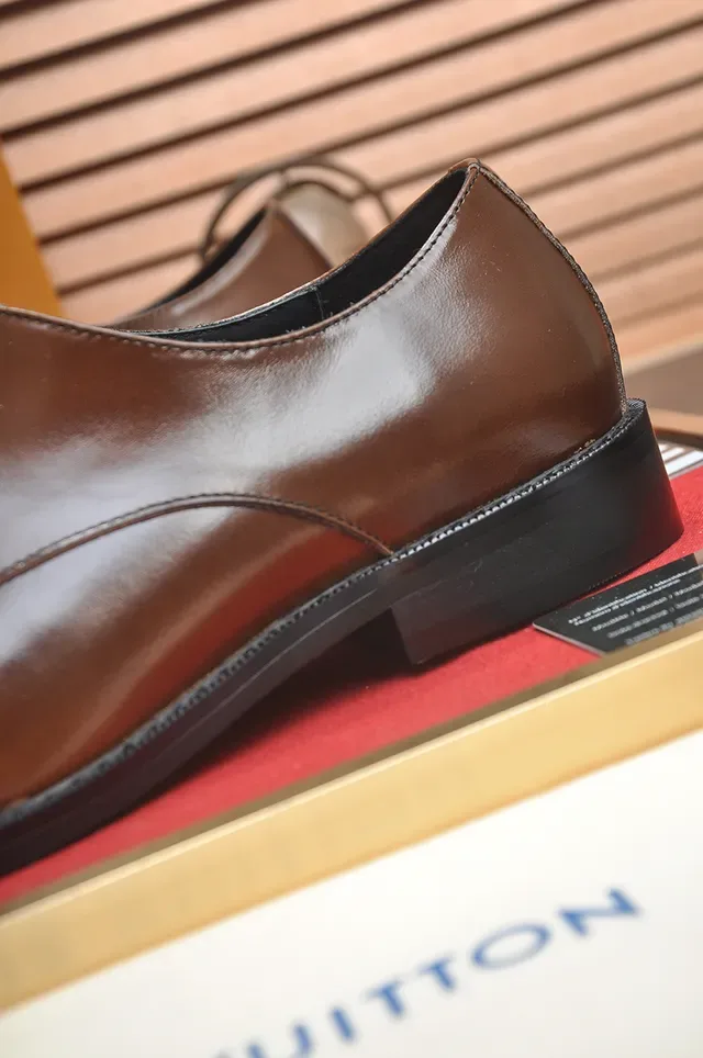 Louis Vuitton Cap-Toe Brown Leather Oxford Shoes 2