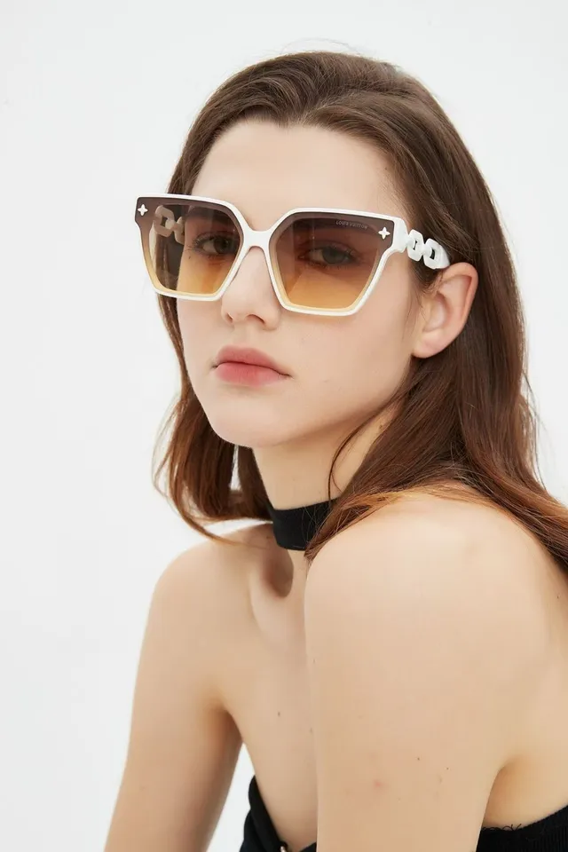 Louis Vuitton Corrente Geométrica Preto e Dourado Óculos de Sol 2
