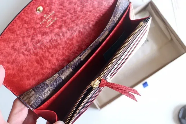 Louis Vuitton Damier Azur beige gris damier toile bouton pression rose long portefeuille 3