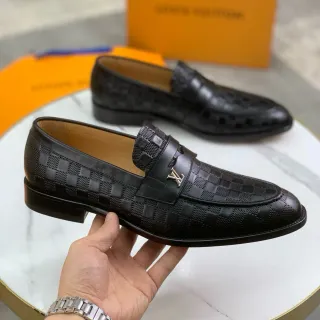 Louis Vuitton Damier Graphite أسود بيج جلد مثقب مكعبات الشطرنج معدني LV مشبك حزام لوفير