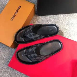 Louis Vuitton Damier Graphite 丁字拖鞋