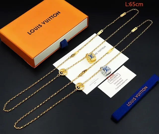 Louis Vuitton Dual-Pendant Enamel and Crystal Monogram Necklace 4