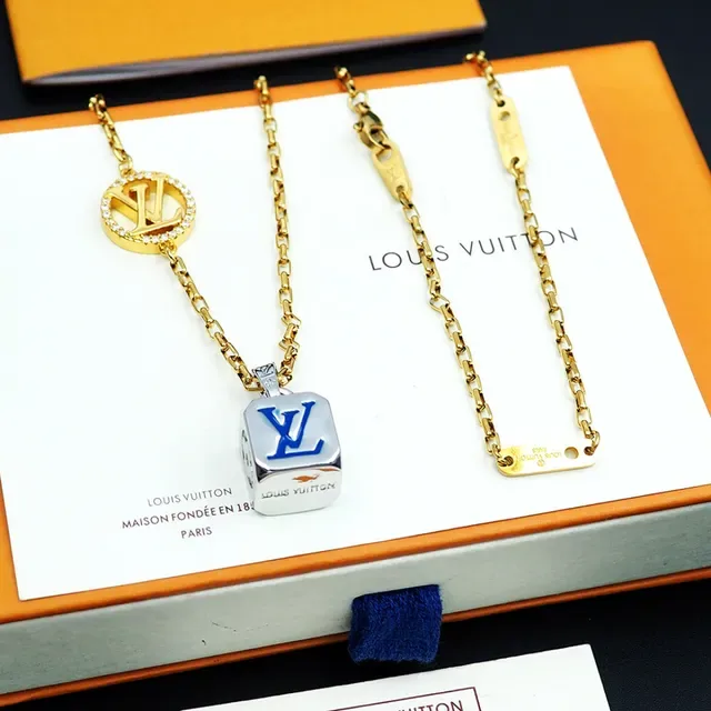 Louis Vuitton Dual-Pendant Enamel and Crystal Monogram Necklace 8