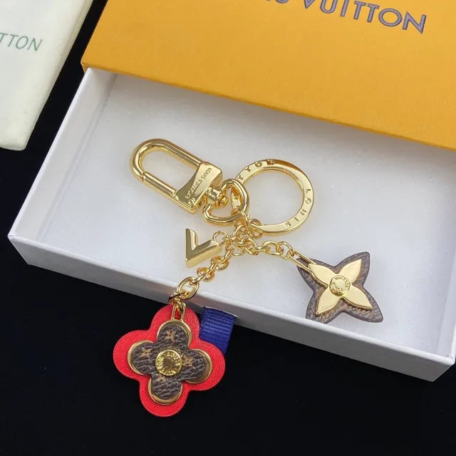 Louis Vuitton फूल की होल्डर लाल भूरा गोल्ड-टोन हार्डवेयर मोनोग्राम-कोटेड लेदर हैंडबैग 6