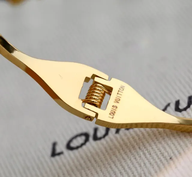 Louis Vuitton Pulseira Motivo Floral Cristal Dourado 5