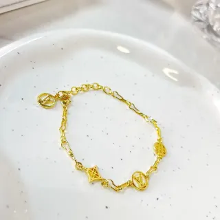 Louis Vuitton سوار ذهبي سلاسل Monogram Charms