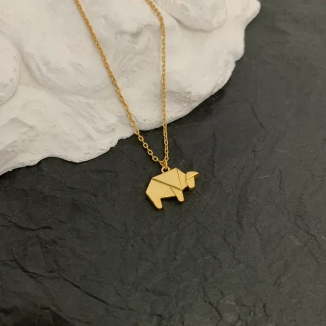 Colar com pingente de animal em origami de ouro Louis Vuitton 3