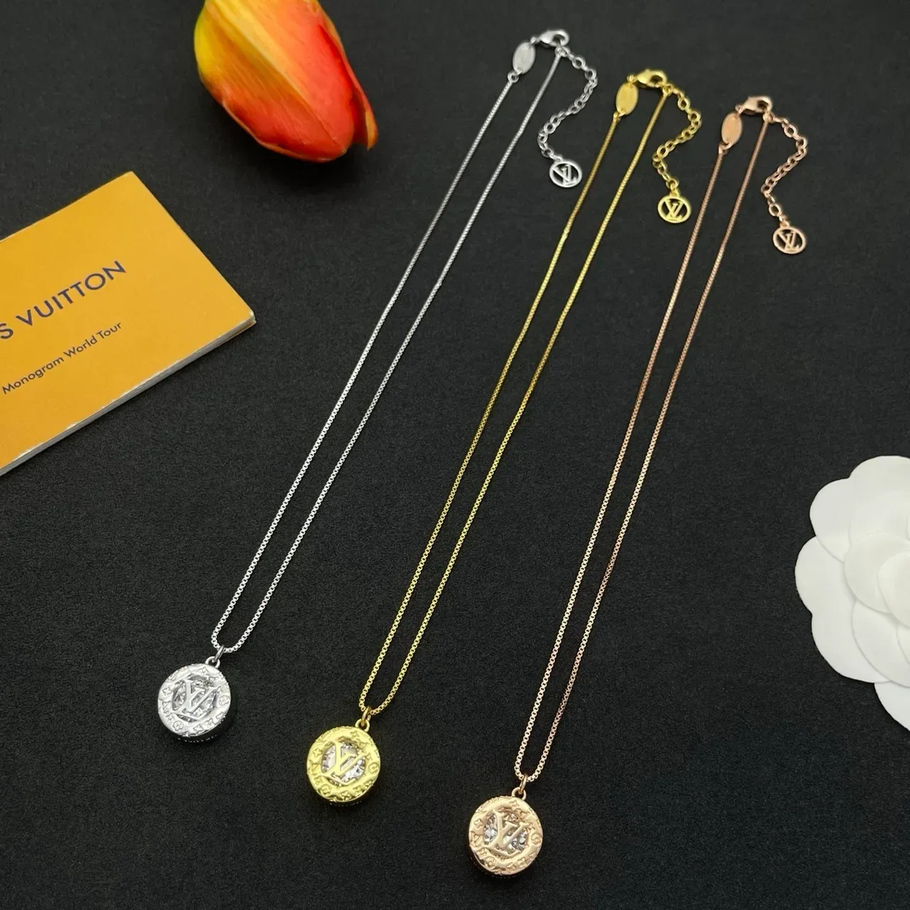 Louis Vuitton Gold Transparent Coin-Shaped Monogrammed Earrings 2