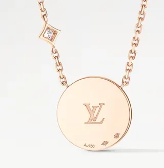 Collar Louis Vuitton Cadena de Oro y Blanco con Diamantes Incrustados en Cuatrohojas 4