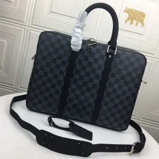 Louis Vuitton Gray Black Damier Graphite Canvas Structured Rectangular Silhouette Boston Bag