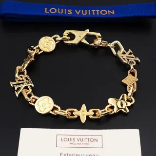سوار Louis Vuitton Iconic Monogram ذهبي أسود سلاسل
