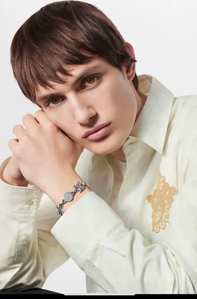 Pulseira Louis Vuitton Iconic Monogram Corrente de Ouro Preto 8