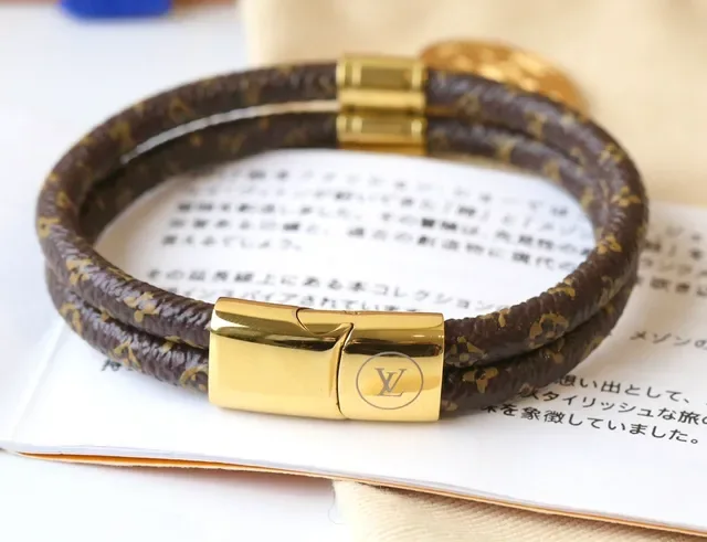 Louis Vuitton Juste un Clou Blue Monogram Leather Double-Wrap Bracelet 7