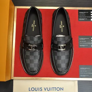Louis Vuitton লোফার কালো ধূসর Damier Graphite ক্যানভাস চামড়া ট্রিম লোফার