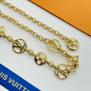 Louis Vuitton LV Colar de Corrente Flor Dourado