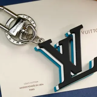 Louis Vuitton LV Iconic Charm Black Blue Layered Monogram 3D Sculpted Pendant Crossbody Bag