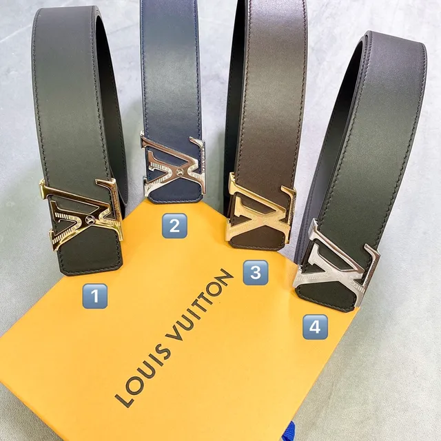 Louis Vuitton LV Initiales Ceinture en cuir lisse avec boucle interlocking buckle marron doré 4