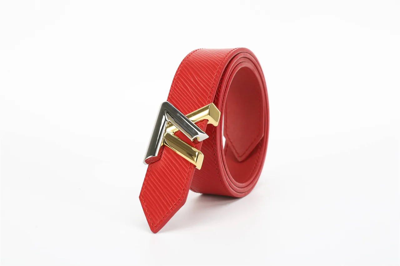 Louis Vuitton LV Initiales Red Epi Leather Belt 9