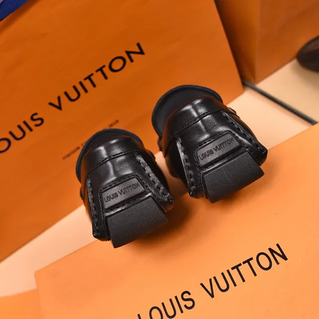Louis Vuitton LV mocassim preto cinza monograma lona fivela metálica alça mocassim 2