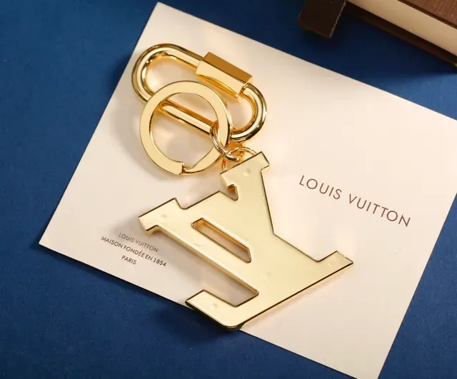 Louis Vuitton LV Logo Rojo Marino Esmaltado Relleno Monogram Gold-Tone Metal Pulsera 6