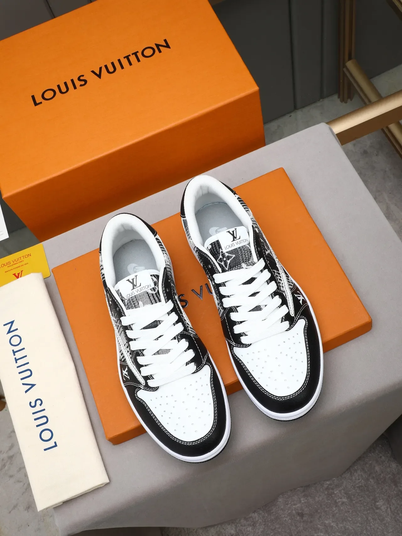 Louis Vuitton LV Trainer Black White Low-Top Monogram-Printed Lifestyle Sneakers 2