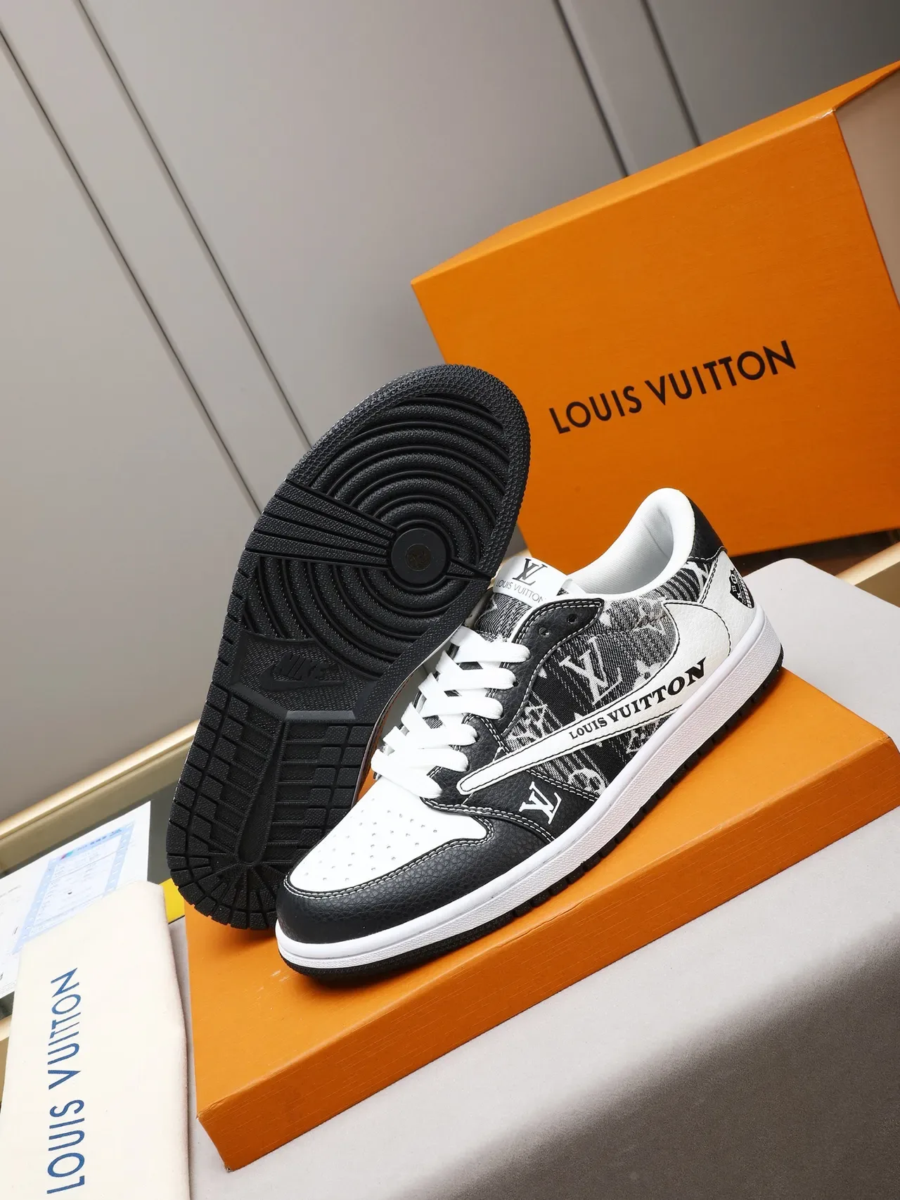 Louis Vuitton LV Trainer Black White Low-Top Monogram-Printed Lifestyle Sneakers 4
