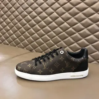 Louis Vuitton LV Trainer Marrón Negro Monograma Lona Cuero Contrahechura Zapatillas Lifestyle