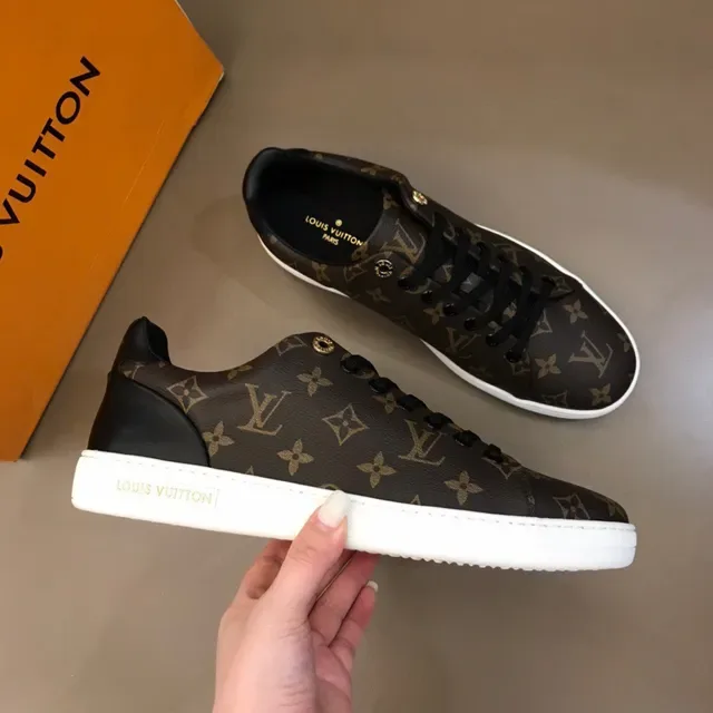 Louis Vuitton LV Trainer Marrón Negro Monograma Lona Cuero Contrahechura Zapatillas Lifestyle 5