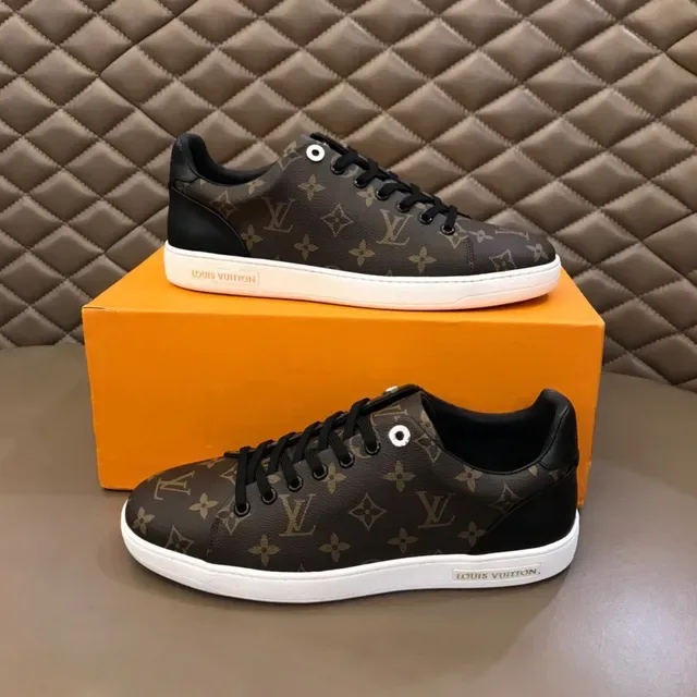 Louis Vuitton LV Trainer Marrón Negro Monograma Lona Cuero Contrahechura Zapatillas Lifestyle 7