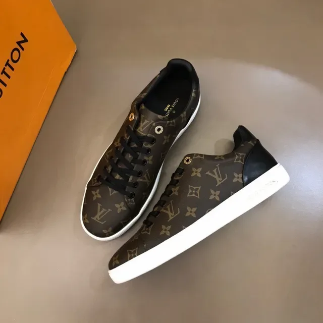 Louis Vuitton LV Trainer Marrón Negro Monograma Lona Cuero Contrahechura Zapatillas Lifestyle 8
