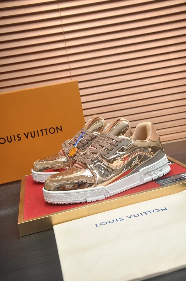 Louis Vuitton LV Trainer Sneakers Lifestyle Métalliques Rose-Gold 4