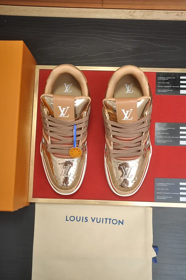 Louis Vuitton LV Trainer Sneakers Lifestyle Métalliques Rose-Gold 5