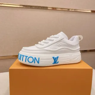 Louis Vuitton LV Trainer White Blue Leather Upper Bold Midsole Branding Lifestyle Sneakers — Louis Vuitton Lifestyle Sneakers photo from the Yupoo catalog