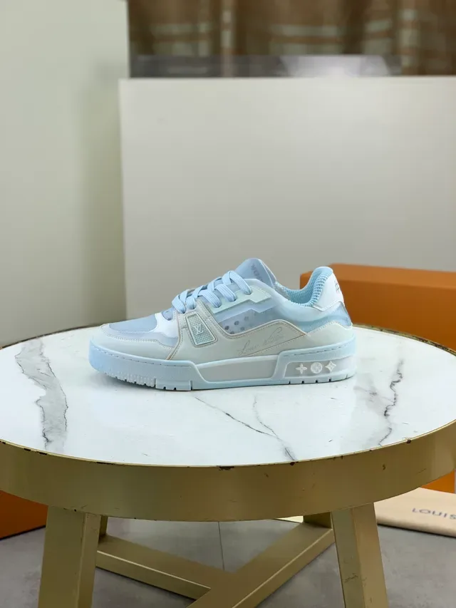 Louis Vuitton LV Trainer White Blue Multi-Layered Cage Translucent Panels Lifestyle Sneakers 3