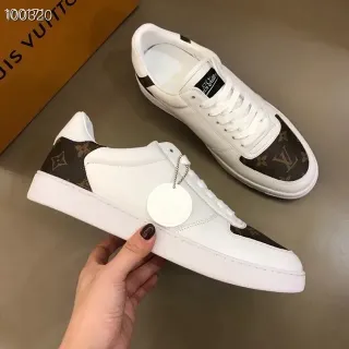 Louis Vuitton LV Trainer 白色 棕色 低帮 皮革与 Monogram 帆布 生活方式运动鞋