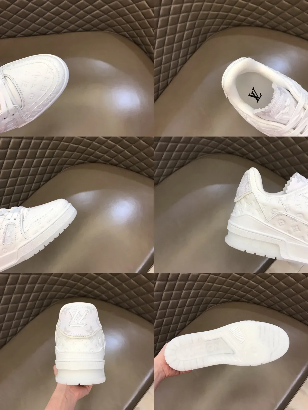 Louis Vuitton LV Trainer White Monogrammed Leather Layered Chunky Sole Lifestyle Sneakers 2