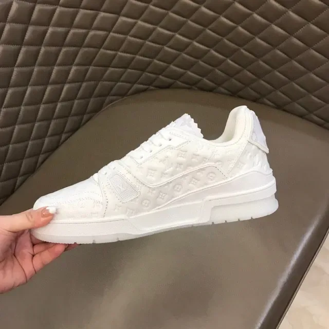 Louis Vuitton LV Trainer White Monogrammed Leather Layered Chunky Sole Lifestyle Sneakers 3