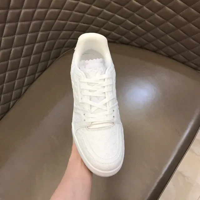 Louis Vuitton LV Trainer White Monogrammed Leather Layered Chunky Sole Lifestyle Sneakers 4