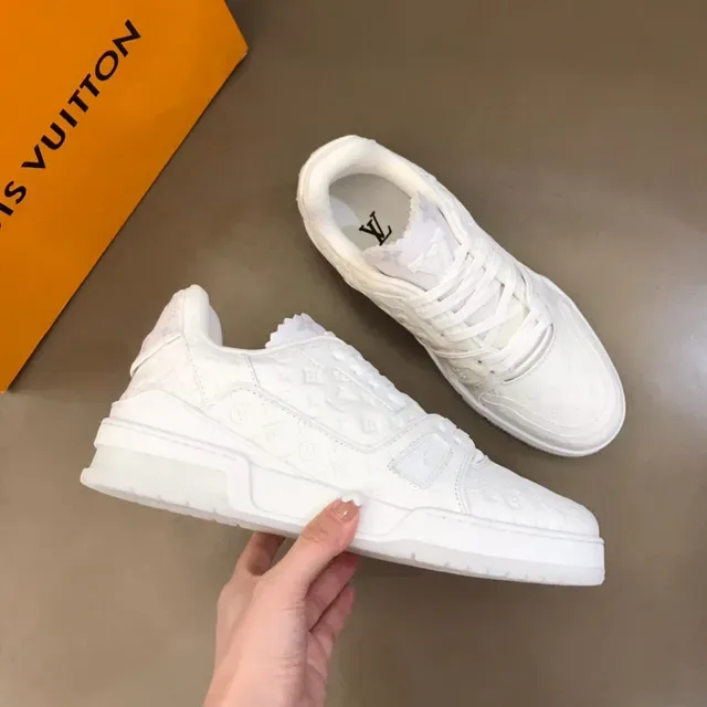 Louis Vuitton LV Trainer White Monogrammed Leather Layered Chunky Sole Lifestyle Sneakers 6