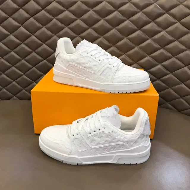 Louis Vuitton LV Trainer White Monogrammed Leather Layered Chunky Sole Lifestyle Sneakers 7