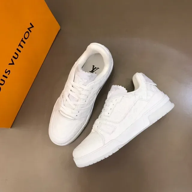 Louis Vuitton LV Trainer White Monogrammed Leather Layered Chunky Sole Lifestyle Sneakers 8