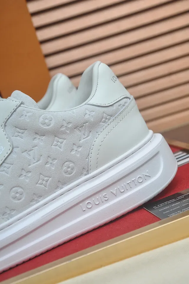 Louis Vuitton LV Trainer White Monogrammed Upper Platform Sole Lifestyle Sneakers 2
