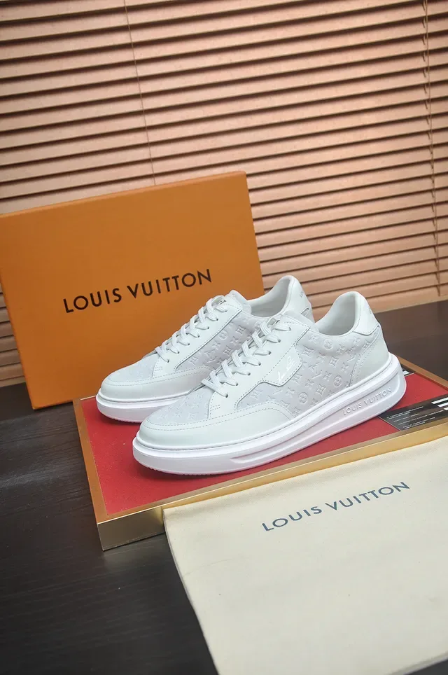Louis Vuitton LV Trainer White Monogrammed Upper Platform Sole Lifestyle Sneakers 4