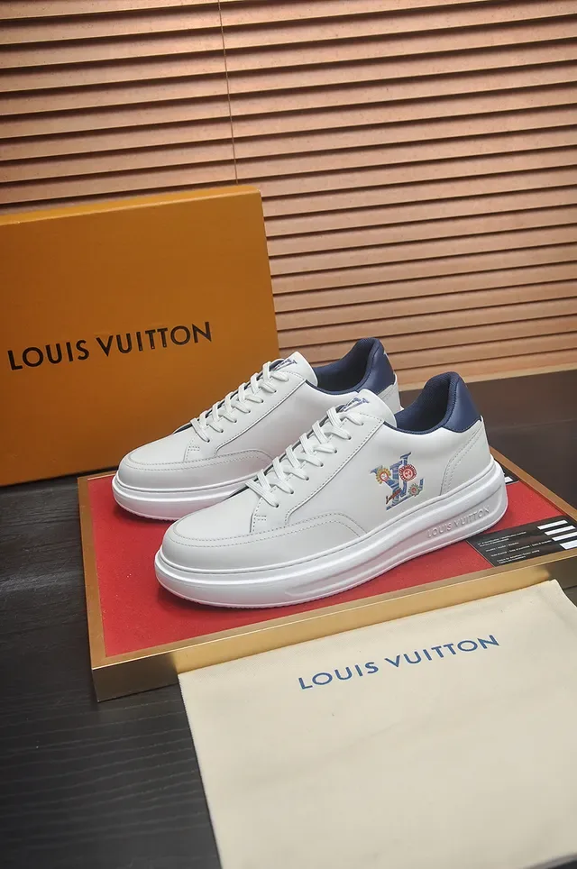 Louis Vuitton LV Trainer 白色海军 Low-Top 刺绣 单色图案 生活方式 运动鞋 4
