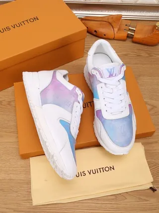 Louis Vuitton LV Trainer White Purple Low-Top Layered Monogram Overlay Chunky Sneakers 5